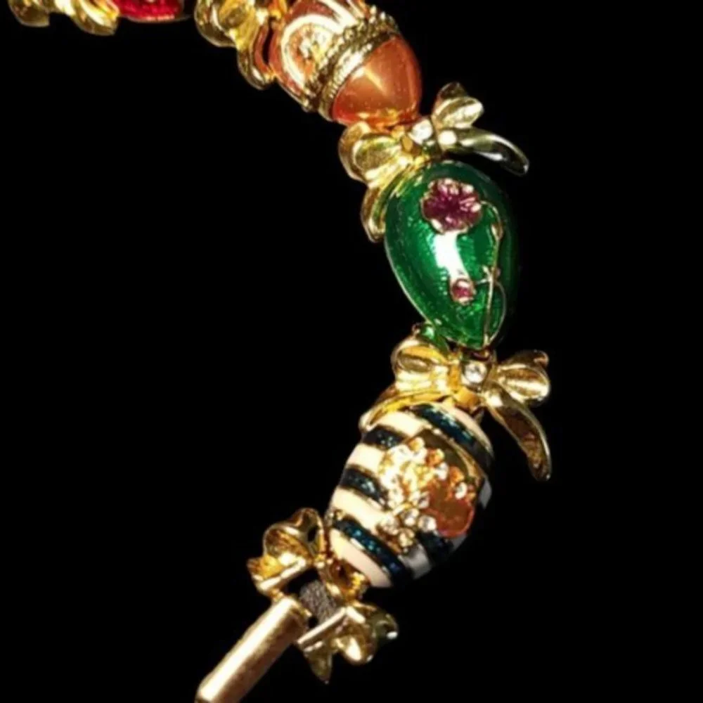 Vintage Joan Rivers Enamel Russian Egg Bracelet